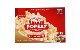 PopEat Microwave Popcorn Butter Pepper  Pack  35 grams